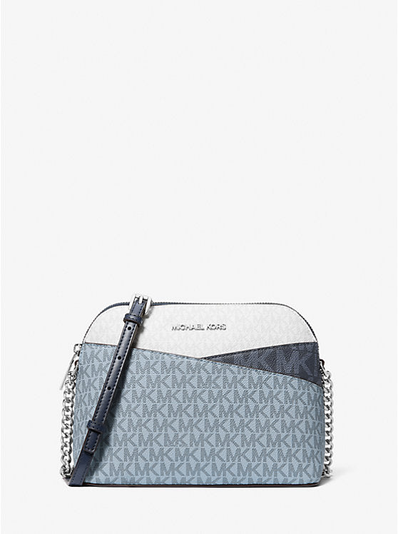 Jet Set Travel Medium Color-Block Signature Logo Crossbody Bag 'Admiral Blue'