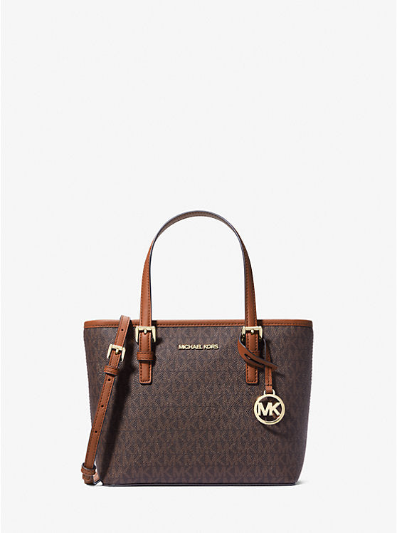 Jet Set Travel Extra-Small Logo Top-Zip Tote Bag 'Brown'