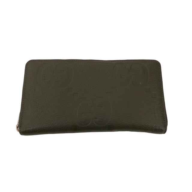 Gucci Jumbo GG Zippy Wallet Long Wallet Green - Pre-owned