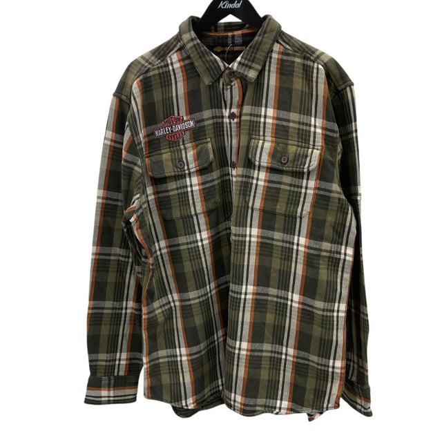 Harley-Davidson Heavy Flannel Check Shirt Green/Black - Pre-owned