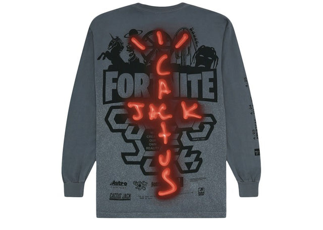 Travis Scott Back Bling L/S Tee Washed Grey – Washed Grey