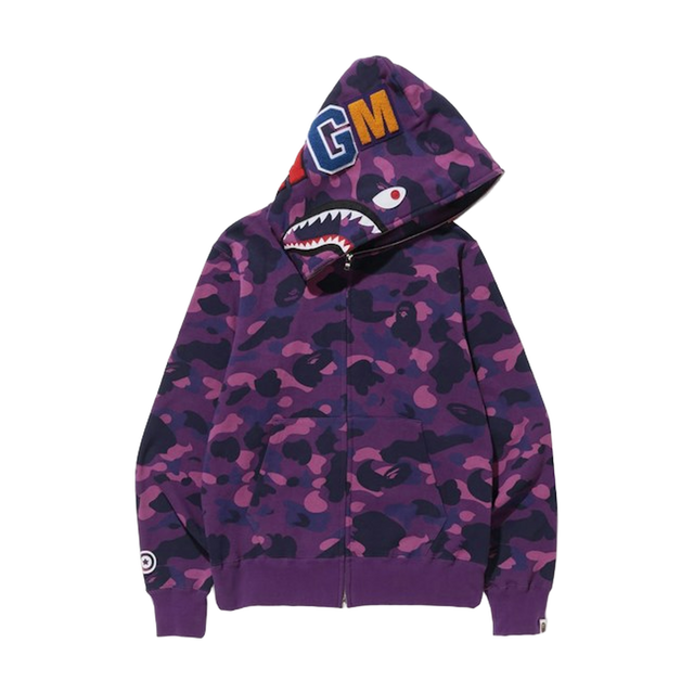 BAPE Color Camo Shark Full Zip Hoodie (FW21) Purple – Purple
