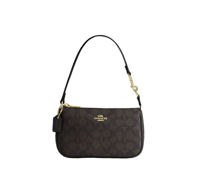 NOLITA 19 IN SIGNATURE CANVAS GOLD/WALNUT/BLACK