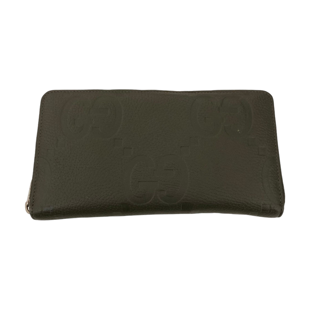 Gucci Jumbo GG Zippy Wallet Long Wallet Green - Pre-owned