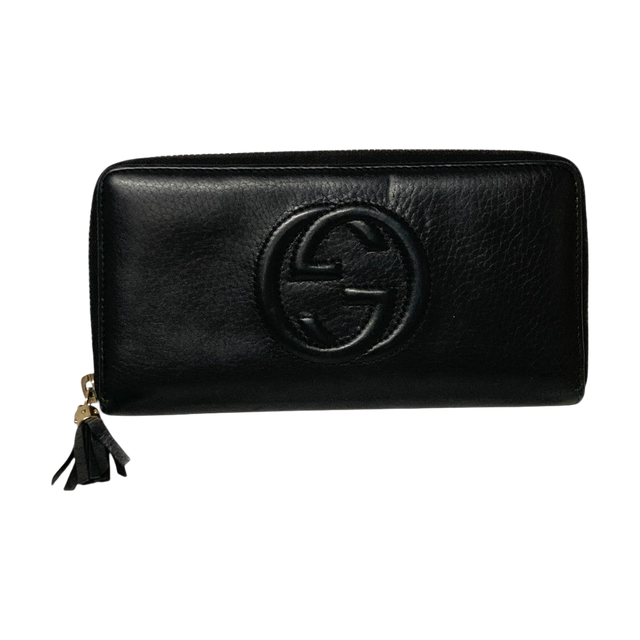 Gucci Round Zip Long Wallet Black - Pre-owned
