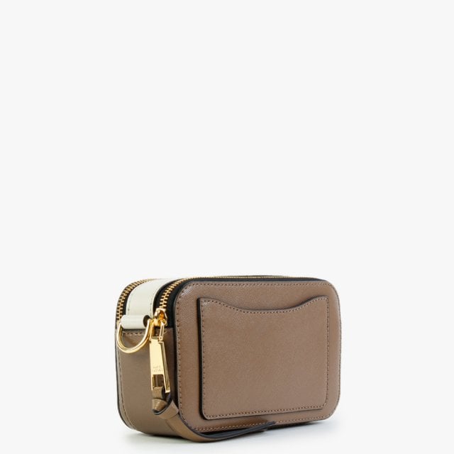 Marc Jacobs The Logo Strap Snapshot Shoulder Bag - brown/white