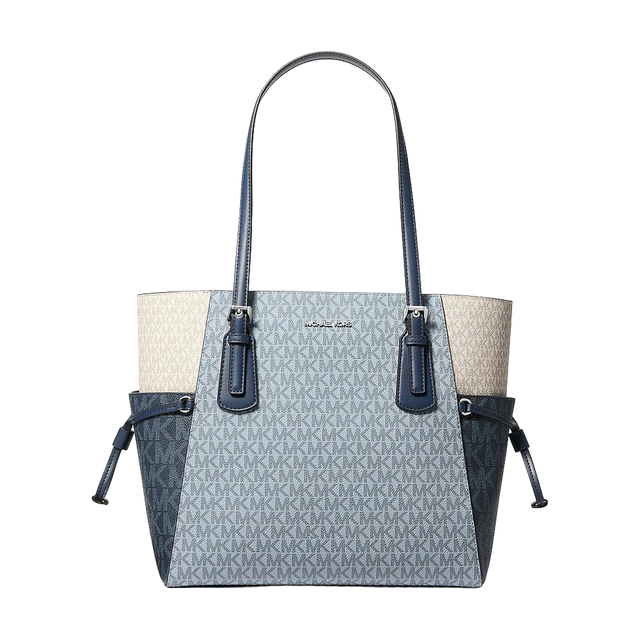 Voyager Large Color-Block Signature Logo Tote Bag - Pale Blue Multi – Pale Blue Multi