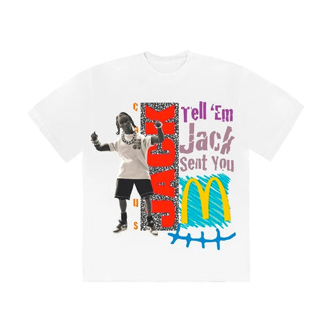 Travis Scott X Mcdonalds Jack Smile White T-shirt