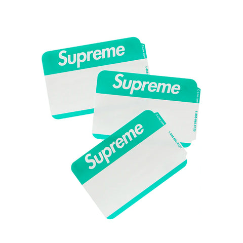 Supreme Name Badge Stickers Green (Pack of 100)