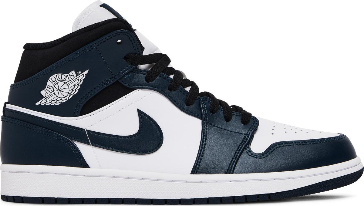 Jordan 1 mid sales obsidian white