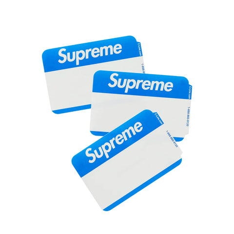 Supreme Name Badge Stickers Blue (Pack of 100)