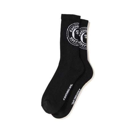Black Round Bape Logo Socks