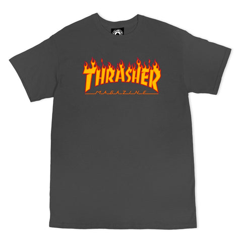 Thrasher Flame T-Shirt Charcoal