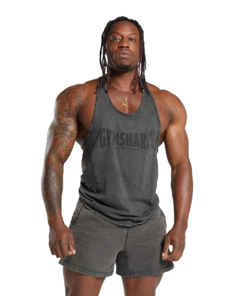 Gymshark Heritage Washed Stringer - Onyx Grey