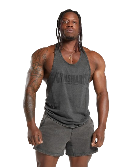 Gymshark Heritage Washed Stringer - Onyx Grey