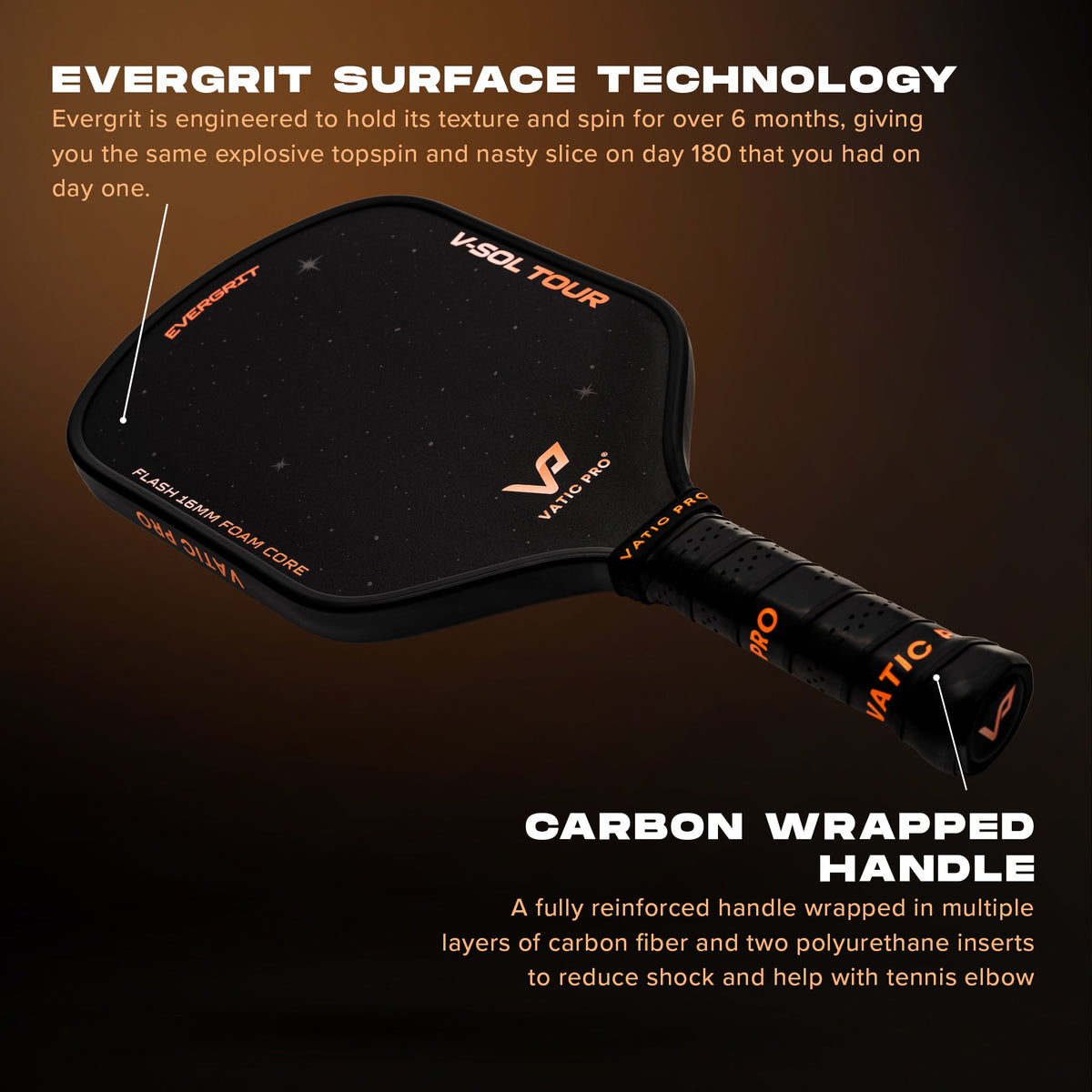 V-Sol Tour with Evergrit (16mm) (Includes Paddle Cover) (8)