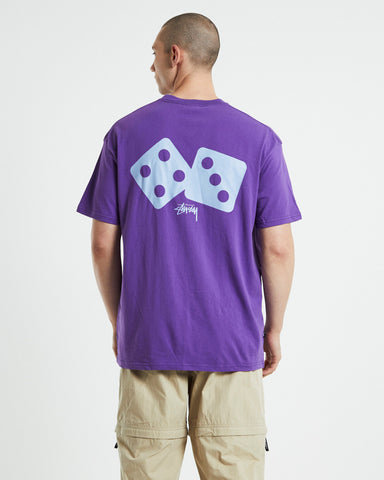 Stussy Dice Back Logo Purple T-shirt