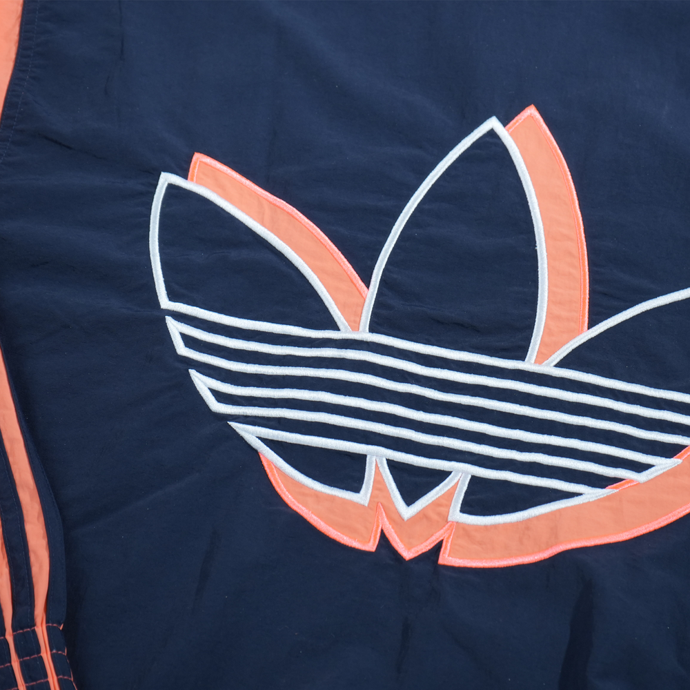 Jacket Adidas  M Navy Blue  Orange and White Sleeve Back Logo Track Jacket