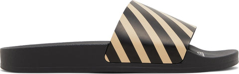 Off-White Sliders 'Diagonal Stripe - Black Beige'