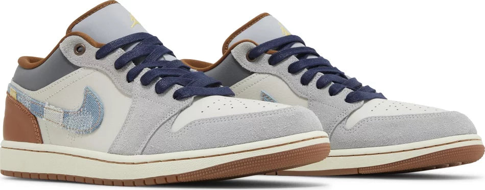 Air Jordan 1 Low SE Phantom Repaired Denim Swoosh