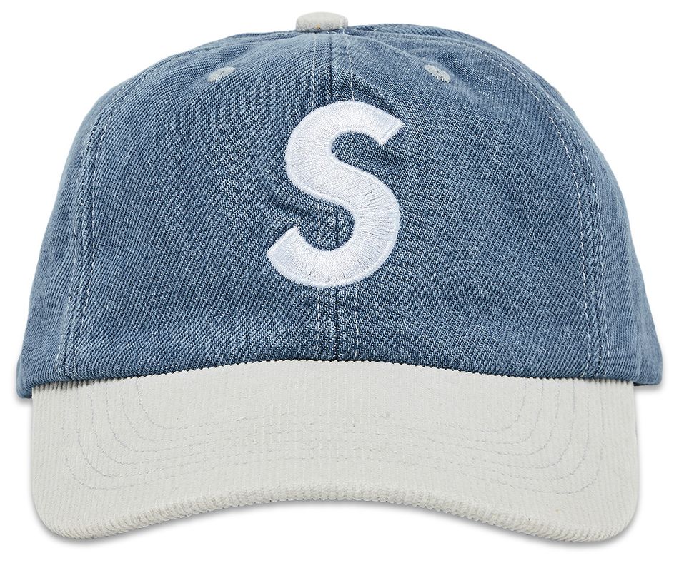 Supreme 2-Tone S Logo 6-Panel Cap Washed Denim – Front View