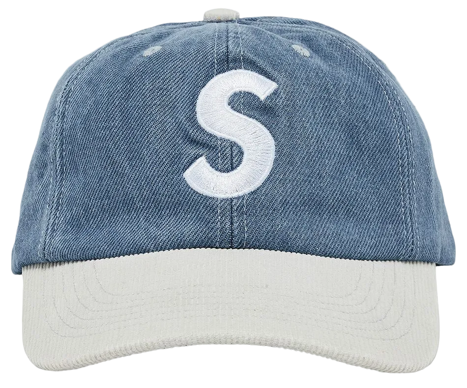 SUPREME 2-TONE S LOGO 6-PANEL 'WASHED DENIM'