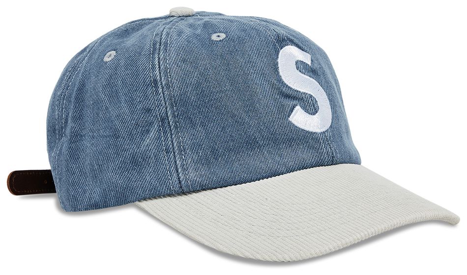 Supreme 2-Tone S Logo 6-Panel Cap Washed Denim – Front View