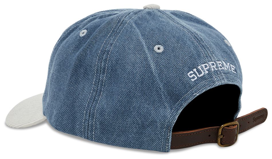 Supreme 2-Tone S Logo 6-Panel Cap Washed Denim – Back View