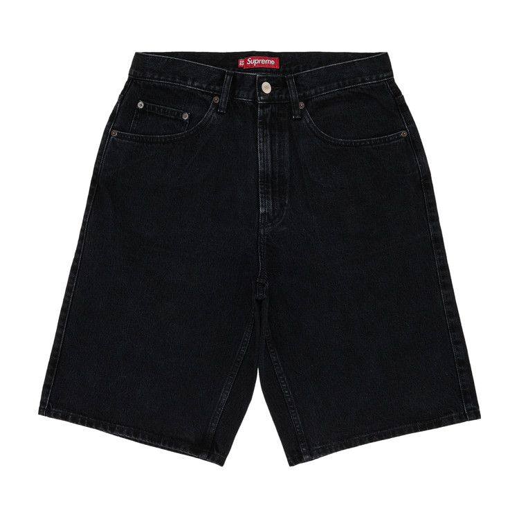 Supreme Baggy Denim Shorts Black – Front View