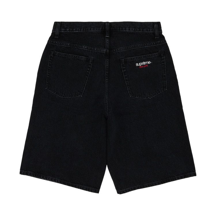 Supreme Baggy Denim Shorts Black – Front View