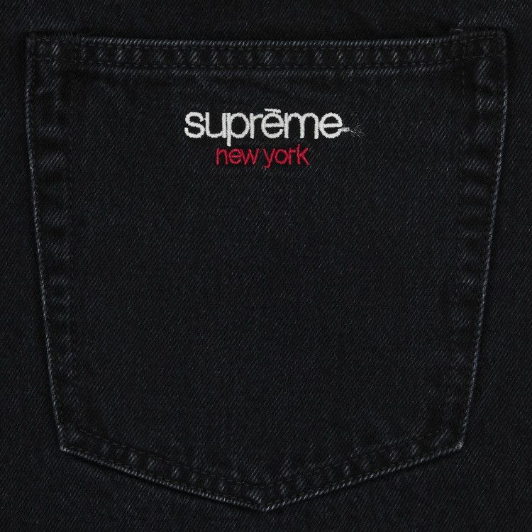Supreme Baggy Denim Shorts Black – Detail View