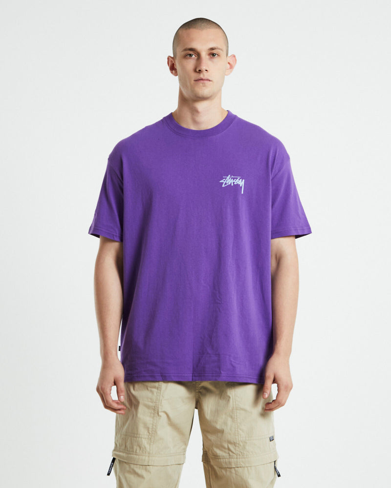 Stussy Dice Back Logo Purple T-shirt