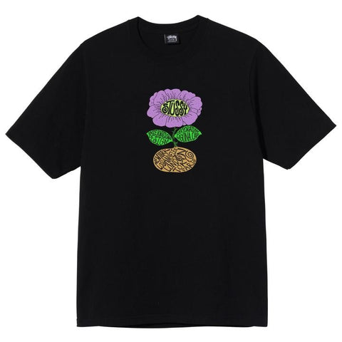 Stussy Flower Pattern Black T-shirt