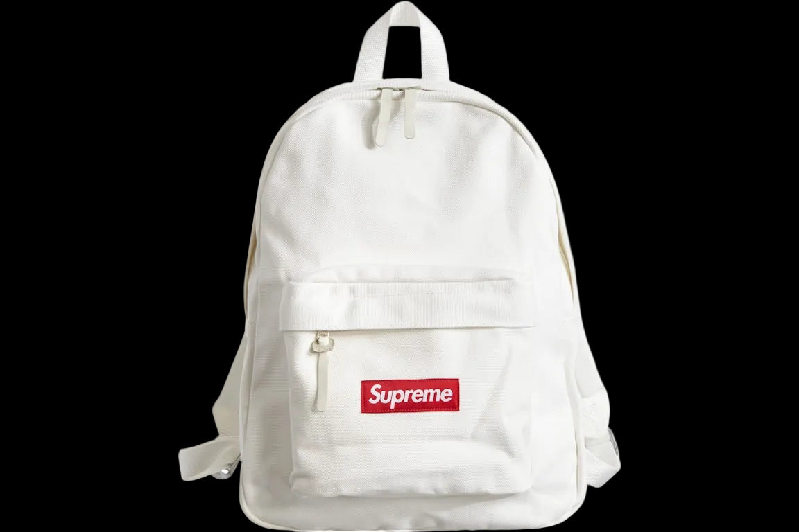 【正規品】supreme canvas backpack White Supreme Canvas Backpack White | Authentic Supreme Bag – Free Society