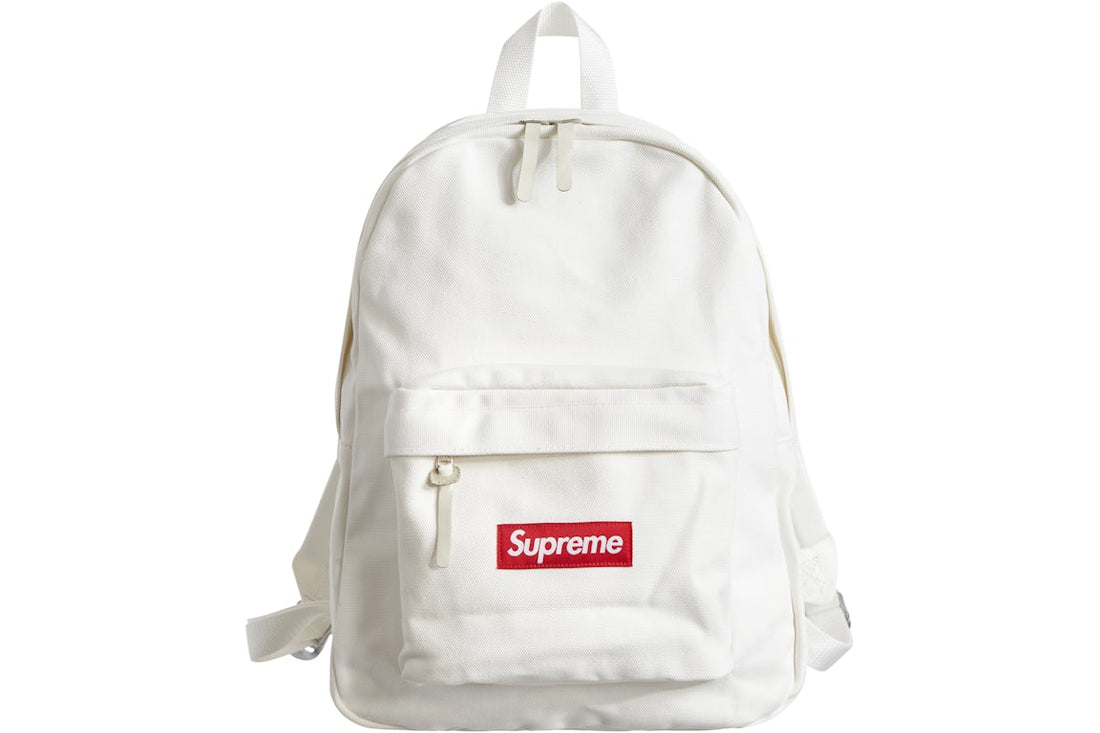 Supreme Canvas Backpack White – Front View