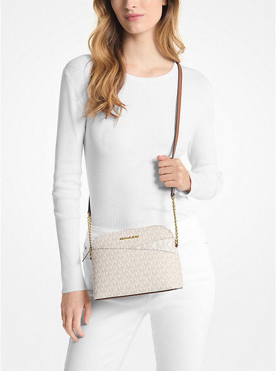 Jet Set Travel Medium Logo Dome Crossbody Bag 'Vanilla'