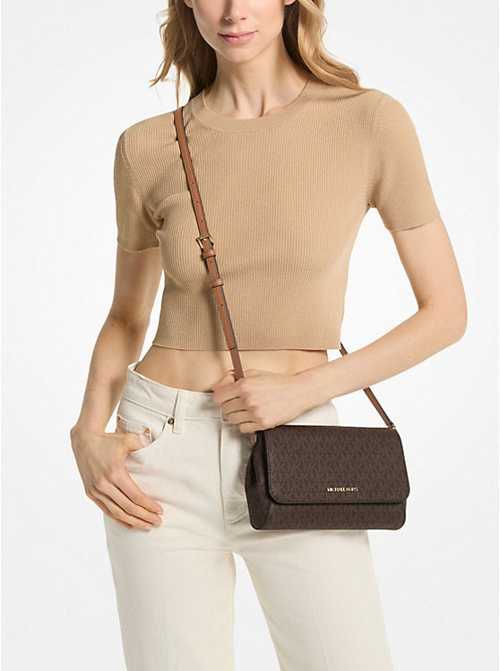 Medium Logo Convertible Crossbody Bag 'Brown'