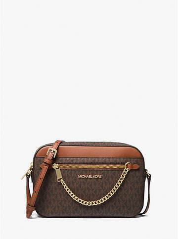 Jet Set Large Logo Crossbody Bag 'Brown'