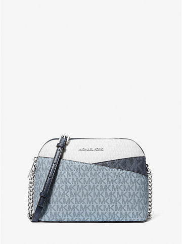 Jet Set Travel Medium Color-Block Signature Logo Crossbody Bag 'Admiral Blue'