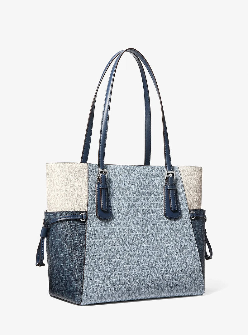 Voyager Large Color-Block Signature Logo Tote Bag - Pale Blue Multi – Pale Blue Multi (3)