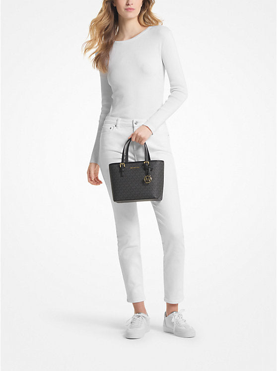 Jet Set Travel Extra-Small Logo Top-Zip Tote Bag 'Black'