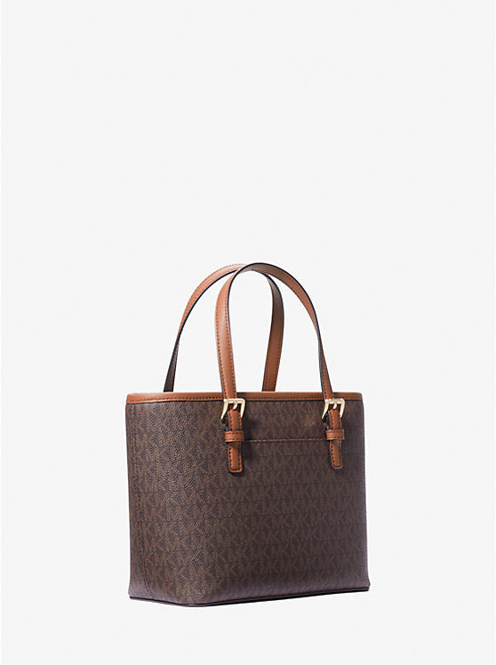 Jet Set Travel Extra-Small Logo Top-Zip Tote Bag 'Brown'