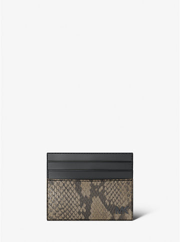 Cyrus Snake Embossed Tall Card Case 'Driftwood'