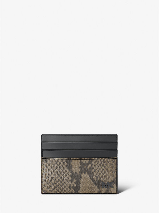 Cyrus Snake Embossed Tall Card Case 'Driftwood'