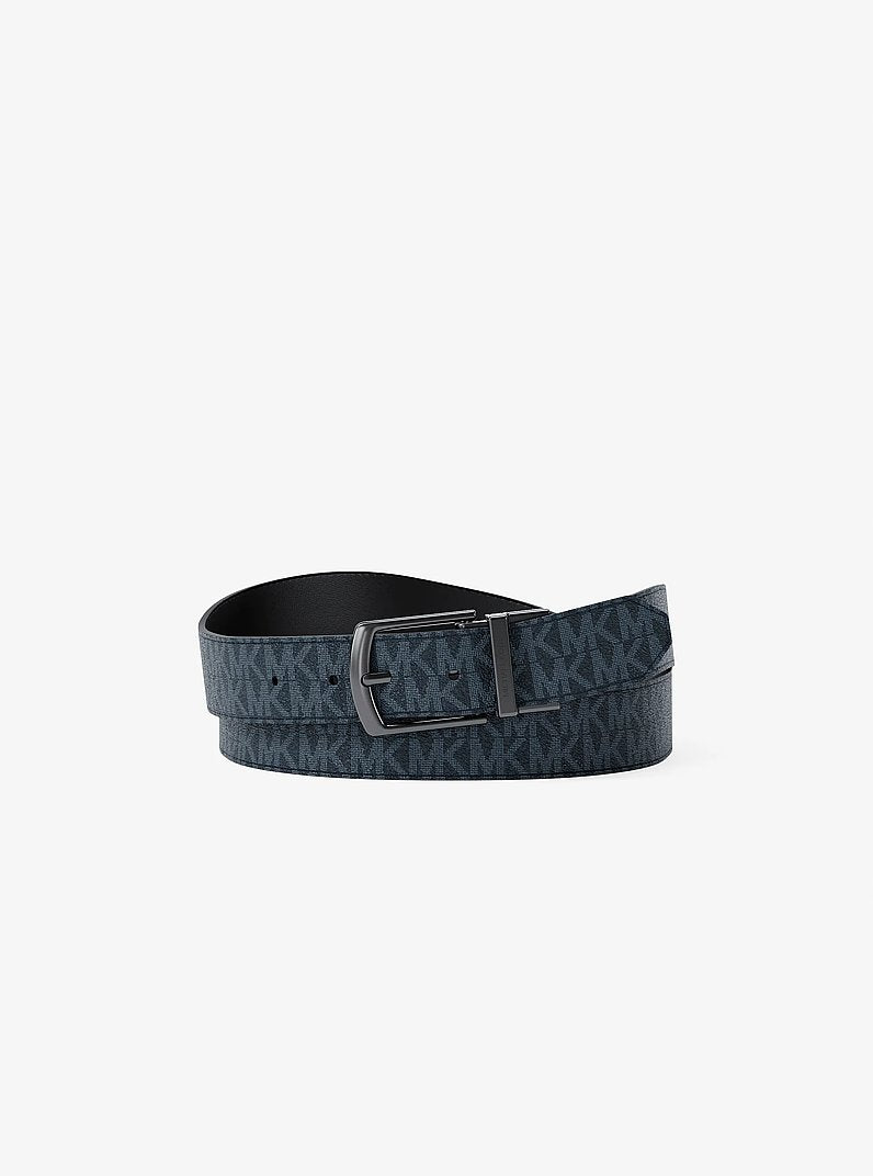 Michael Kors Reversible Belt Admrl/Plblue in Admiral/Pale Blue – Leather Reverse Side