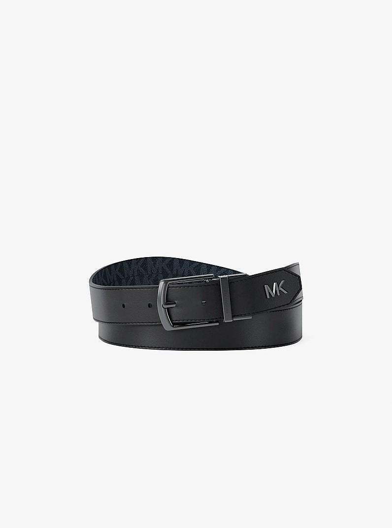 Michael Kors Reversible Belt Admrl/Plblue in Admiral/Pale Blue – Both Sides Displayed