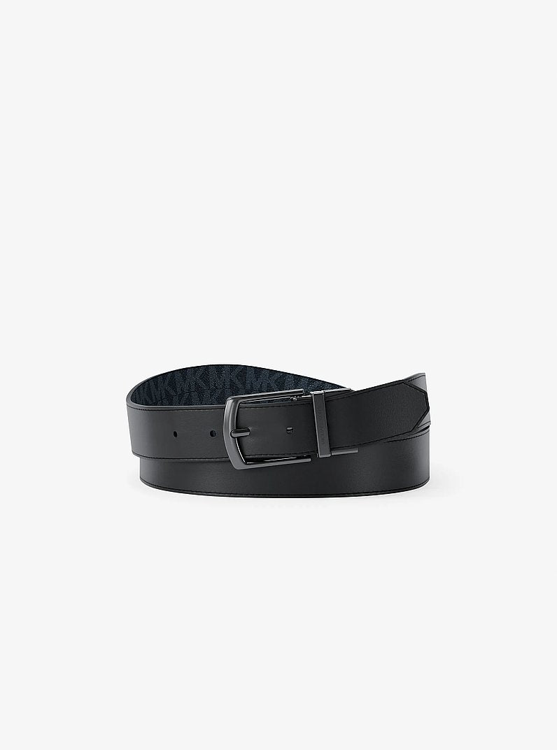 Michael Kors Reversible Belt Admrl/Plblue in Admiral/Pale Blue – Buckle Hardware Detail