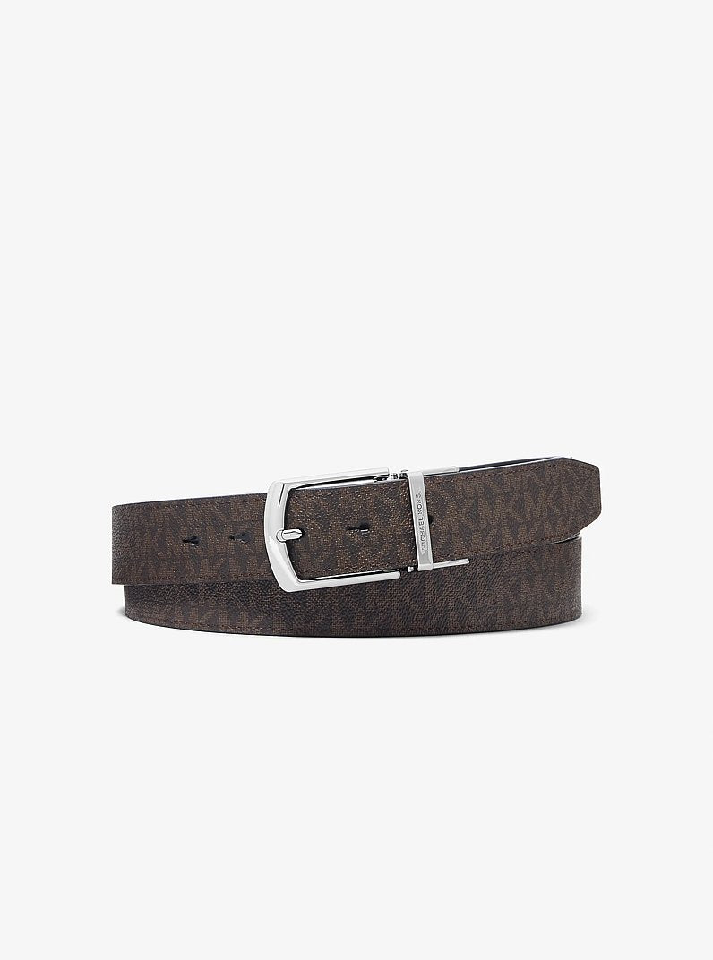 Michael Kors 4-In-1 Logo Belt Box Set Brown/Black in Black – Hardware & Buckle Detail