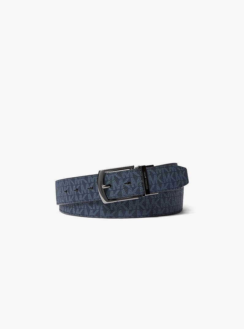 Michael Kors 4-In-1 Signature Logo Belt Box Set Admrl/Plblue in Admiral/Pale Blue – Hardware & Buckle Detail