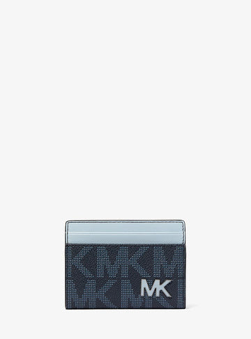 Michael Kors Cooper Large Signature Logo Folio Bi-Fold Wallet Admirl Multi in Admiral Multi – Exterior Closed View